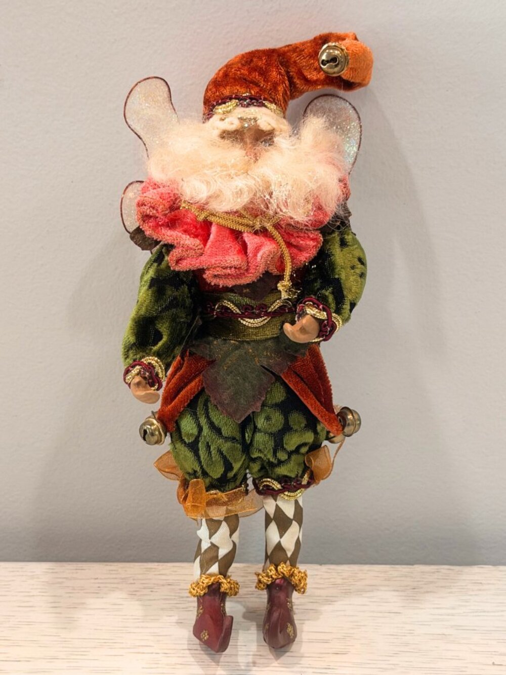 Vintage Mark Roberts Christmas Fairy Jester Elf Harlequin